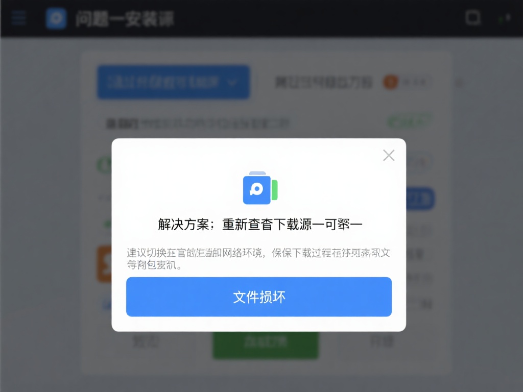 问题一：安装时提示“文件损坏”
解决方案：重新检